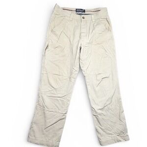 Oakwood Mountain Mens 36x32 Fleece Lined Khaki Pants Tan Cotton Straight Leg